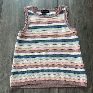 Design 365 Pink and Blue Striped Tank Top